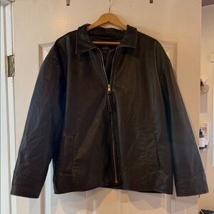 Women’s brown leather jacket